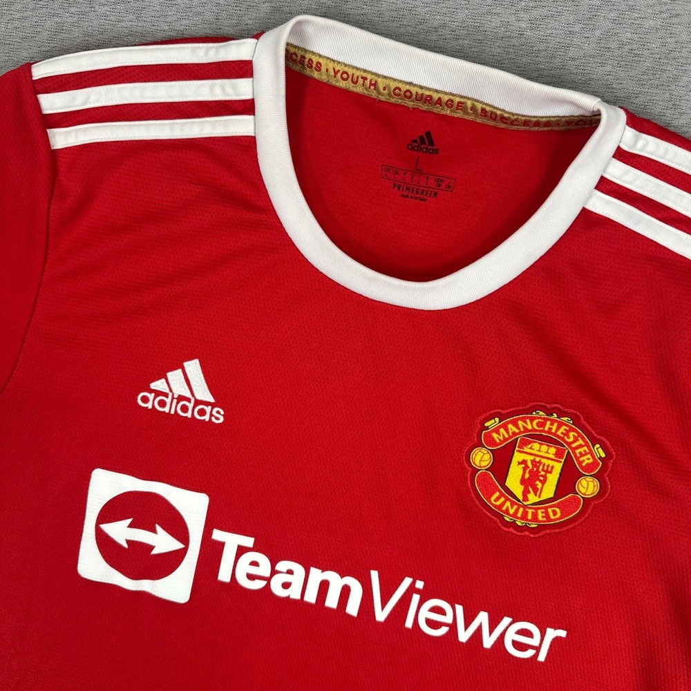 Manchester United Adidas Jersey Mens Large Red Aeroready 2021-22 Home Premier